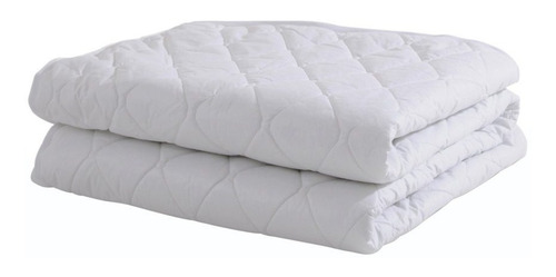 Protector Cubrecolchon Matelaseado 150x190 2 Plazas Color Blanco Diseño De La Tela Percal 1era Calidad