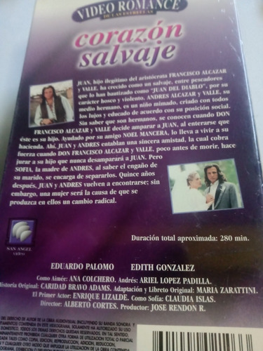 Imagen 3 de 4 de Vhs Corazón Salvaje Telenovela 2 Cassettes Nuevo Sellado