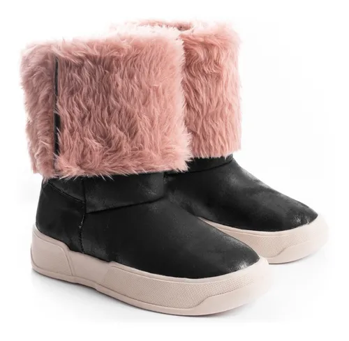 Botas Borcegos Mujer Peluche Botitas Pantubotas Cordones