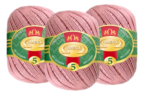Hilo Crochet Omega No 5. 150 Gramos Color Palo De Rosa