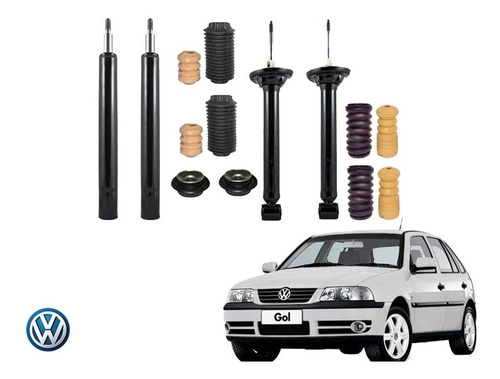 Imagem 1 de 7 de 4 Amortecedor + 4 Kit Suspensão Gol G4 2006 2007 2008 2009