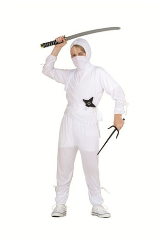 Disfraz Para Niño Ninja Blanco Talla M (8-10) Halloween