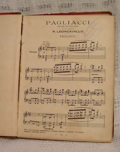 Partitura Pagliacci - R. Leoncavallo (1893)