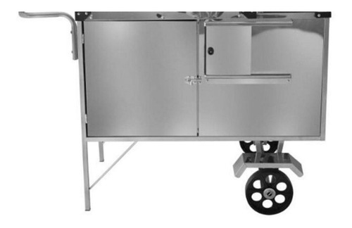 Imagem 4 de 7 de Carrinho De Churrasco Grego Inox Com 1 Torre 3 Queimadores