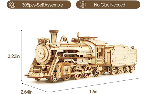 Rokr 3d Puzzle De Madera Para Adultos-modelo De Tren Mecá...