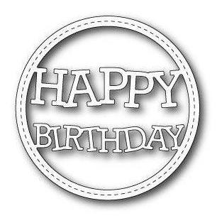 Stiched Happy Birthaday Circle Frame Die / Suaje De Feliz Ci