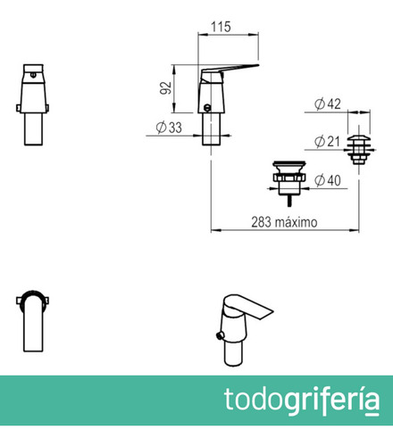 Combo Griferias Hidromet Raptor Negro Lavatorio Y Bidet