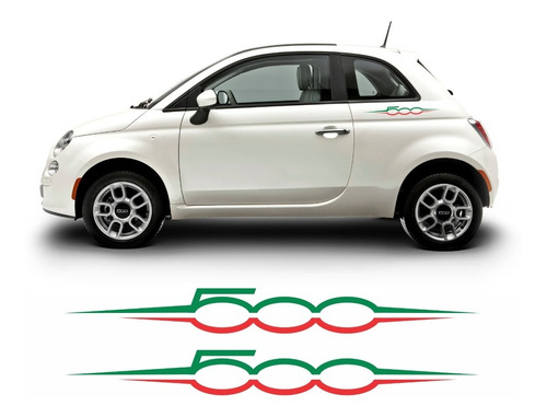 Kit Par Adesivo Emblema Lateral  Fiat 500 Italia Sport 50041