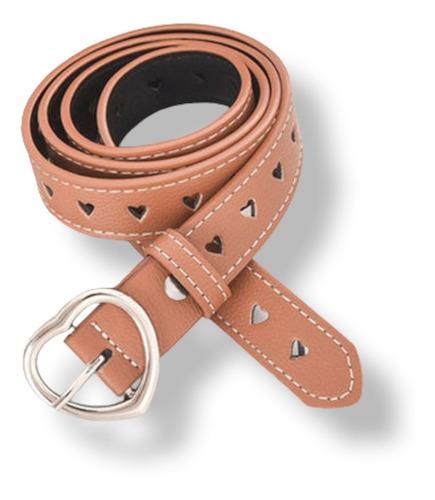 Cinturones Correas Para Damas Semicuero Diseño Corazon 1800