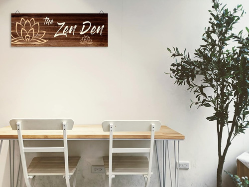 Señal De Pared De Madera The Zen Den , 13.7 X 4.7 Pul...