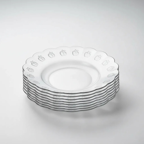 Jogo De Pratos Fundos 12 Peças Em Vidro Para Almoço/janta