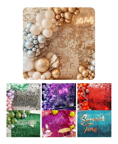 Imagen 1 de 10 de Shimmer Wall  Magico Lentejuelas Brillo Glitter Cortina
