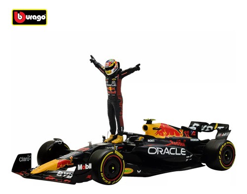 Burago Redbull F1 Rb19 A Escala 1:24 Figura Checo Perez Azul Azul Oscuro