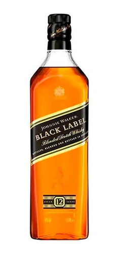 Whisky Escocês Johnnie Walker Black Label 1l Com 12 Unidades