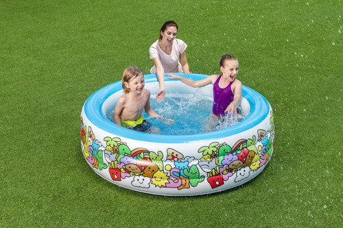 Alberca Inflable Redonda Estampado Mar Bestway Modelo 51121