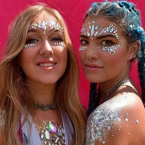 Imagen 4 de 10 de Gemas Autoadhesivas Rostro Cuerpo Strass Brillos Piedras