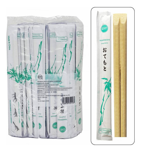 Hashi Palito De Bambu Japonês Waribashi Shopsticks 100p