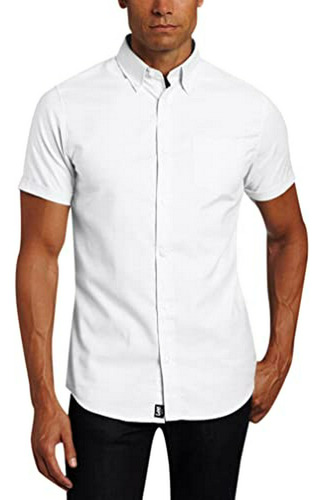 Camisa Oxford De Manga Corta Para Hombre.