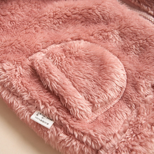 Conjunto De Invierno De Felpa Grueso Bebé1-3a Con Cremallera Coral 2-3 A