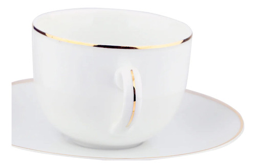 Xícara De Chá Com Pires De Porcelana Legacy Gold 220ml