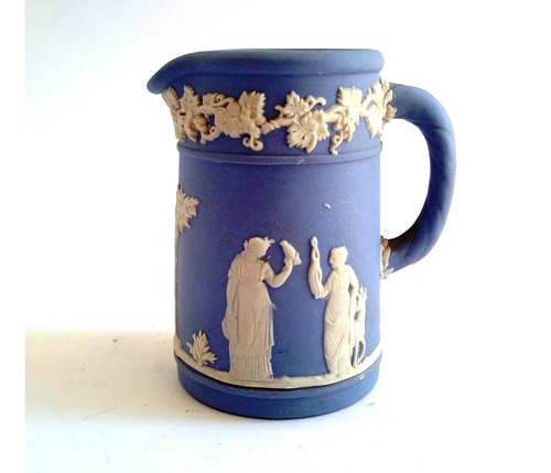 Jarrita Porcelana Inglesa Wedgwood Azul Figuras Griegas