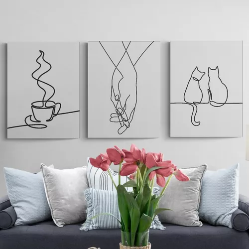 Set De 3 Cuadros Minimalistas All Of Me Frase Sala Comedor