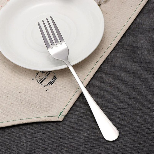 12 Garfo Mesa Aço Inox Talher Linha Veneza Cozinha Durável