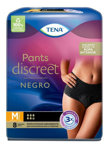 Pants Tena Pants Discreet M Black X 8und