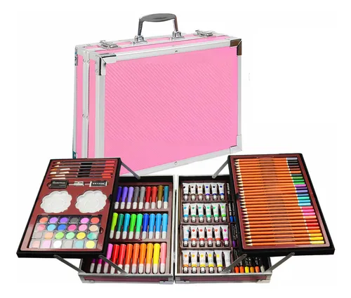comprar Set De Arte Maletín 145 Pz Colores Plumones Acuarelas Dibujo
