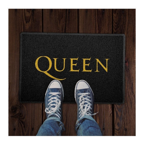Imagem 2 de 2 de Capacho Queen Preto 60x40cms Fãs Da Banda Queen