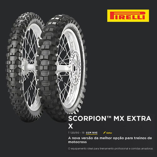 Pneu Traseiro 120x90-19 Scorpion Mx Extra (66m) Tt Pirelli