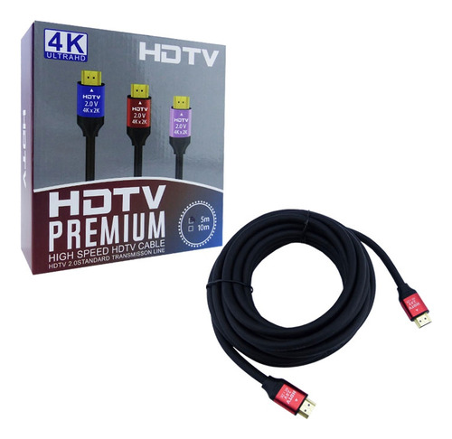 Cable Hdmi Marca Hdtv De 5mts, 4k, Version 2.0