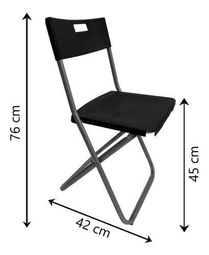 Silla Plegable Plastica Y Aluminio Resistente - Rex
