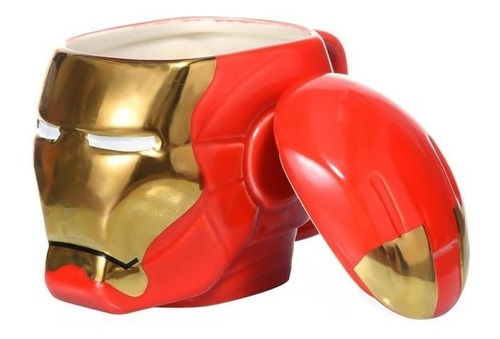 Mug Coleccionable Iron Man Marvel - Con Tapa - 