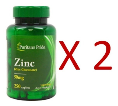 Zinc 50mg 250 Caplets Testosterona Vitamina Acne Americano