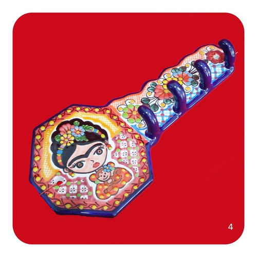 Imagen 4 de 10 de Porta Llaves De Talavera Poblana Perchero Color 27 Cm Prl