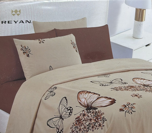 Sabana Bamboo 25000 Hilos Plus King Size 6 Pzs Chocolate Estampado