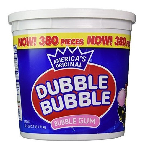 Chicle - Dubble Bubble Tub, Sabor Original, 380 Unidades, 60