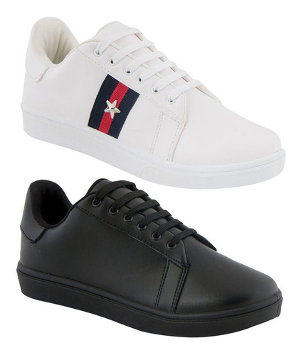 Tenis Dama Marca Urban Shoes Cv298 Blanco/negro | Envío gratis