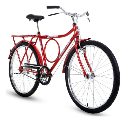 Bicicleta Aro 26 Com Bagageiro Super Forte Fv Houston Cor Vermelho