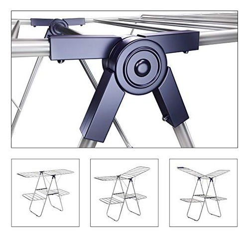Tendedero Plegable 2 Niveles Con Altura Ajustable Plateado