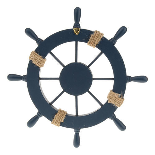 Decoración Colgante De Barco De Madera De Playa Azul Oscuro