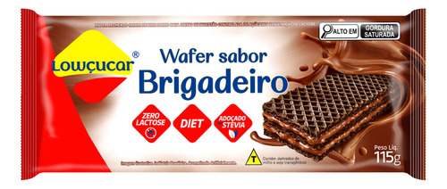 Wafer Dietético Lowçucar 115g Sabores Variados Kit Com 12