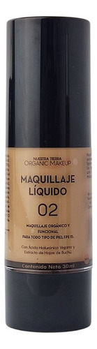 Base de maquillaje líquida Nuestra Tierra Organic Makeup Organic Makeup Maquillaje Líquido Maquillaje Líquido Tono 02 tono tono 02 - 30mL