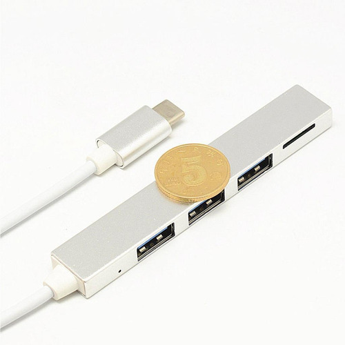 Imagen 6 de 10 de 4 En 1 Ubs 3.1 Tipo-c A Usb 2.0 Con Lector De Tarjetas Sd