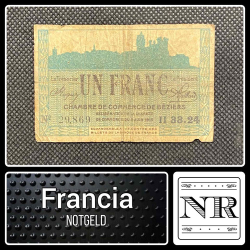 Francia - 1 Franc - Año 1915 - Notgeld - Beziers