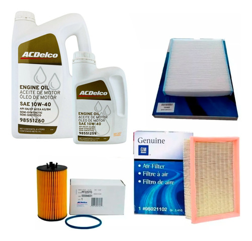 Combo Filtro Aceite + Aceite Sintetico Acdelco 5 Lts Tracker