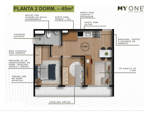 Imagem 4 de 13 de Studios Vl Mariana 27m², 33m² E 45m², Com 1 E 2 Dormitórios