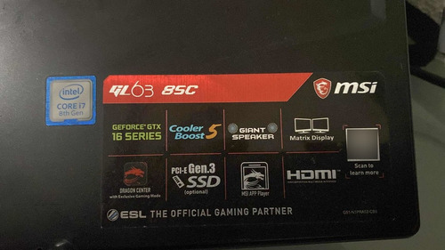 Laptop Msi Gl63 85c (Usado)