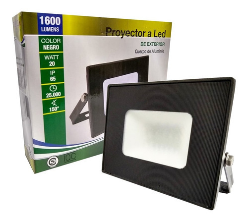 Reflector Led 20w Para Exterior Ip65 Tbcin Color de la carcasa Negro Color de la luz Luz día 220V